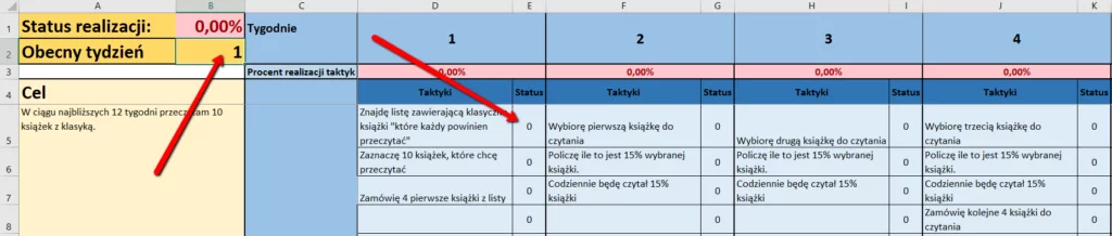 Szablon do pracy z planem 12 tygodniowym