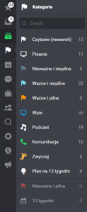 Nozbe - centrum dowodzenia